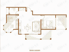 麒麟花海2室2厅1卫户型图