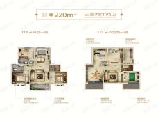 高淳孔雀城湖畔澜庭220㎡户型户型图