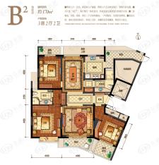 运河天城国际公寓3室2厅2卫户型图