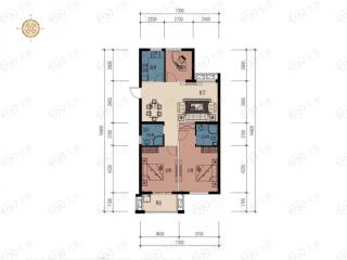 岸上蓝山公寓120方户型户型图