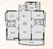 庄士映蝶蓝湾I栋01单元户型图