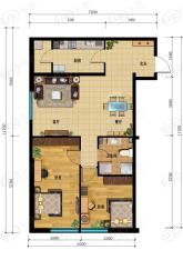 汇雄时代A-03 使用面积68.04平米户型图