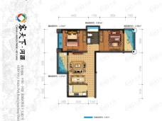 河源客天下2室2厅1卫户型图
