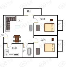 阳光海滨花园2室2厅1卫户型图