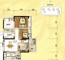 万荟时代6座 02单元户型图