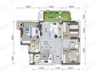 锦绣滨江华府B户型户型图