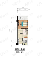 桂盛广场1室1厅1卫户型图