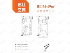 阳光城·MODO2室2厅1卫户型图