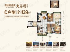 碧桂园招商大名府C户型约139平米户型图