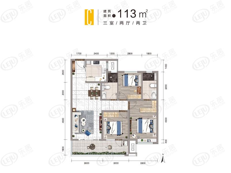 信都保利时光印象 户型建面约88~150㎡