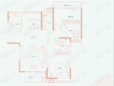 海伦堡海伦国际C1户型户型图