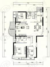 新白马公寓房型: 三房;  面积段: 133 －140 平方米;
户型图