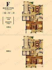 中江浅水湾F户型 约172平米户型图