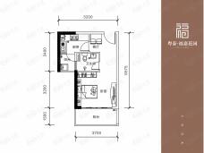 粤泰·福嘉花园1室1厅1卫户型图