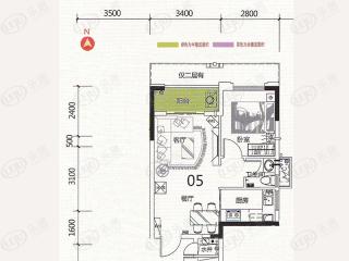 新中源国际商务公寓三期40栋05单元户型图