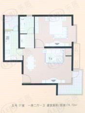 曲阳名邸房型: 一房;  面积段: 58 －76.88 平方米;
户型图