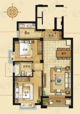 新隆碧玉园2室2厅2卫户型图