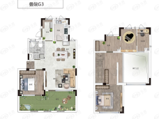 绿城春风江南3室2厅1卫户型图