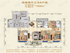 众邦•皇苑4室2厅3卫户型图