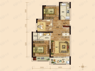 中建澜溪苑高层G-90D户型户型图