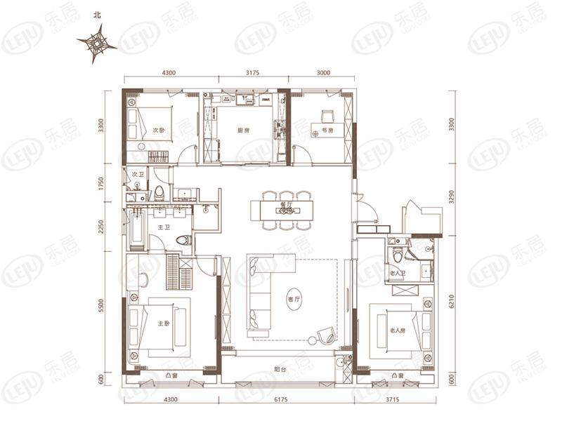 历下绿地海珀·云庭户型图公布 145~208㎡约31000元/㎡