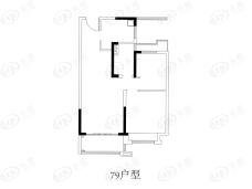 碧桂园剑桥郡2室1厅1卫户型图