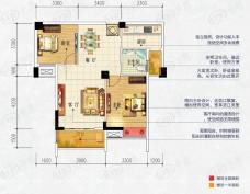 领秀资江7#楼实用两房户型图