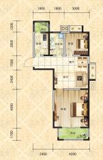 京铭国际2室2厅1卫户型图