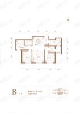 鲁能公馆3室2厅2卫户型图