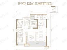 咸阳蓝光未来城3室2厅2卫户型图