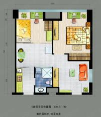 蓝岸live科技青年街区2室1厅1卫户型图