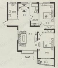 天元在水一方2室2厅1卫户型图