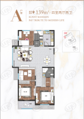 双池花园4室2厅2卫户型图