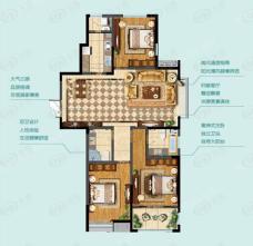 鲁润静园3室2厅2卫户型图