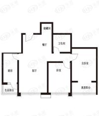 金竹首府6号楼两室两厅一卫户型图