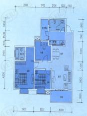 欧瑞蓝爵公馆房型: 三房;  面积段: 97 －98 平方米;户型图