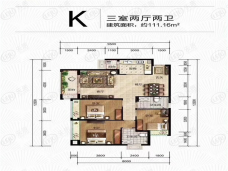 1号码头3室2厅2卫户型图