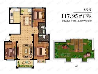 昌建荣邦望悦台三居户型户型图