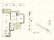 绿地丽雅香榭花城05户型，83平米户型图