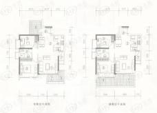 万科第五园三期房型: 二房;  面积段: 80 －90 平方米;户型图