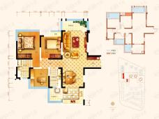 俊发滨河俊园（世玺）3室2厅2卫户型图