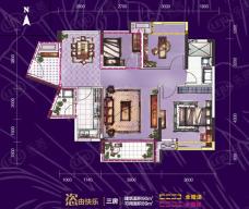 珠江花城两房两厅一卫户型图