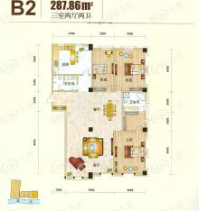 海河新天法桐墅3室2厅2卫户型图