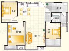 金都瑞园3室2厅1卫户型图