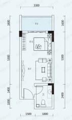 华鼎幸福里1室1厅1卫户型图