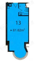 海泰国际公寓海泰国际公寓13户型1室1卫61.62㎡户型图