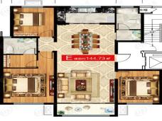 翡翠城3室2厅2卫户型图