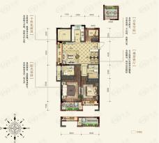 中南白马湖壹号3室2厅1卫户型图