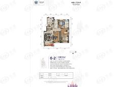 中铁丁香水岸3室2厅2卫户型图