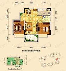 金域华府6号楼F3户型17层，装修后使用面积约180.96平方米户型图